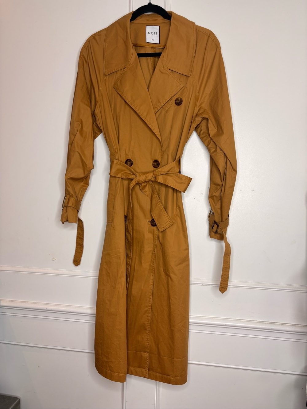 MOTF Double-Breasted Trench Coat in Mustard
